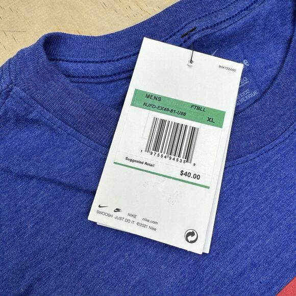 NEW Buffalo Bills Nike Overlap Lockup Mens Short Sleeve Shirt Blue sx XL - Picture 5 of 11